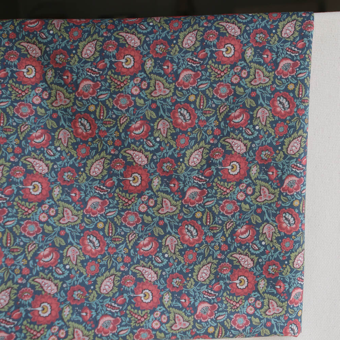 Baïa - Tissu sergé de coton organique fin imprimé fleuri