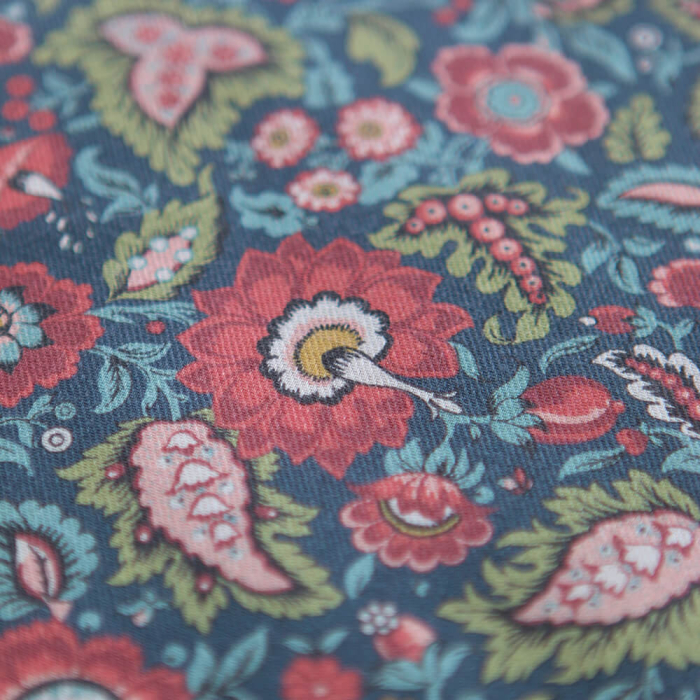 Baïa - Tissu sergé de coton organique fin imprimé fleuri