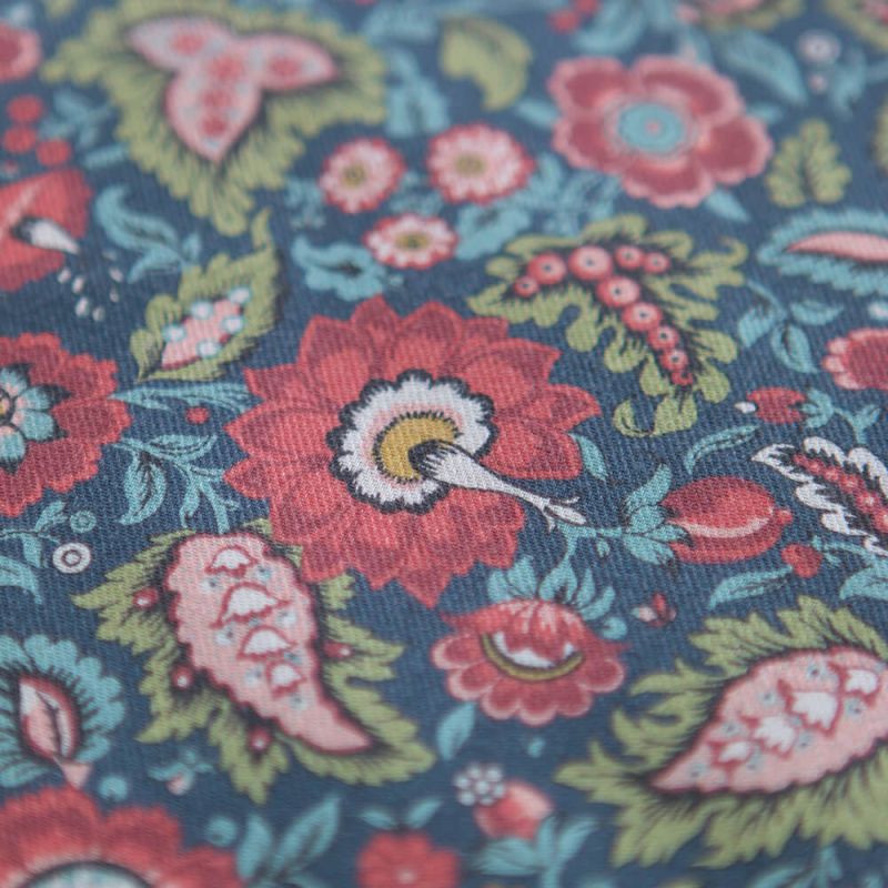 Baïa - Tissu sergé de coton organique fin imprimé fleuri