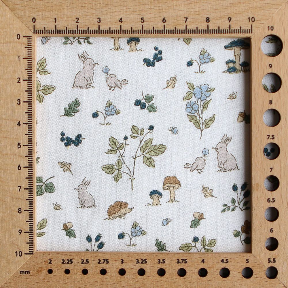 Mousse - Tissu coton texturé imprimé animaux de la forêt bleu