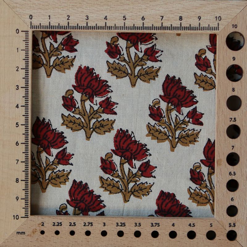 Shaivan B - Tissu indien en coton imprimé main Hand Block