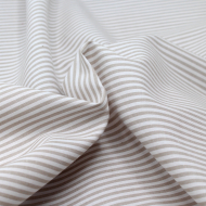 Popeline coton à rayures beige