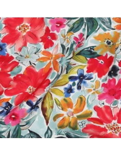 Joy - Viscose Ecovero imprimé fleuri rouge 2