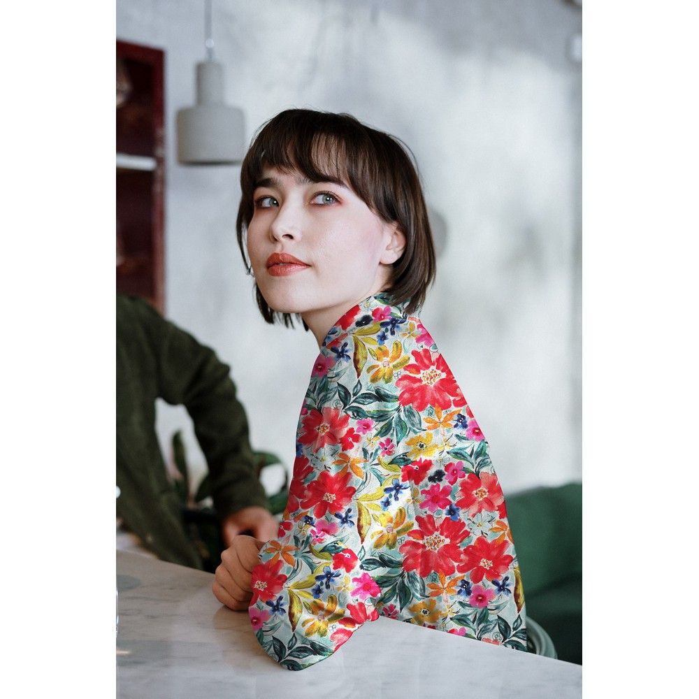 Joy - Viscose Ecovero imprimé fleuri rouge