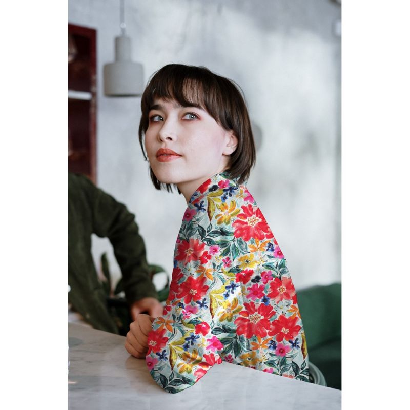 Joy - Viscose Ecovero imprimé fleuri rouge