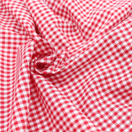 Coton vichy carreaux rouge et blanc 5mm Qualité Oeko-tex - 1