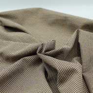 Seersucker / Coton gaufré vichy mini 1mm beige