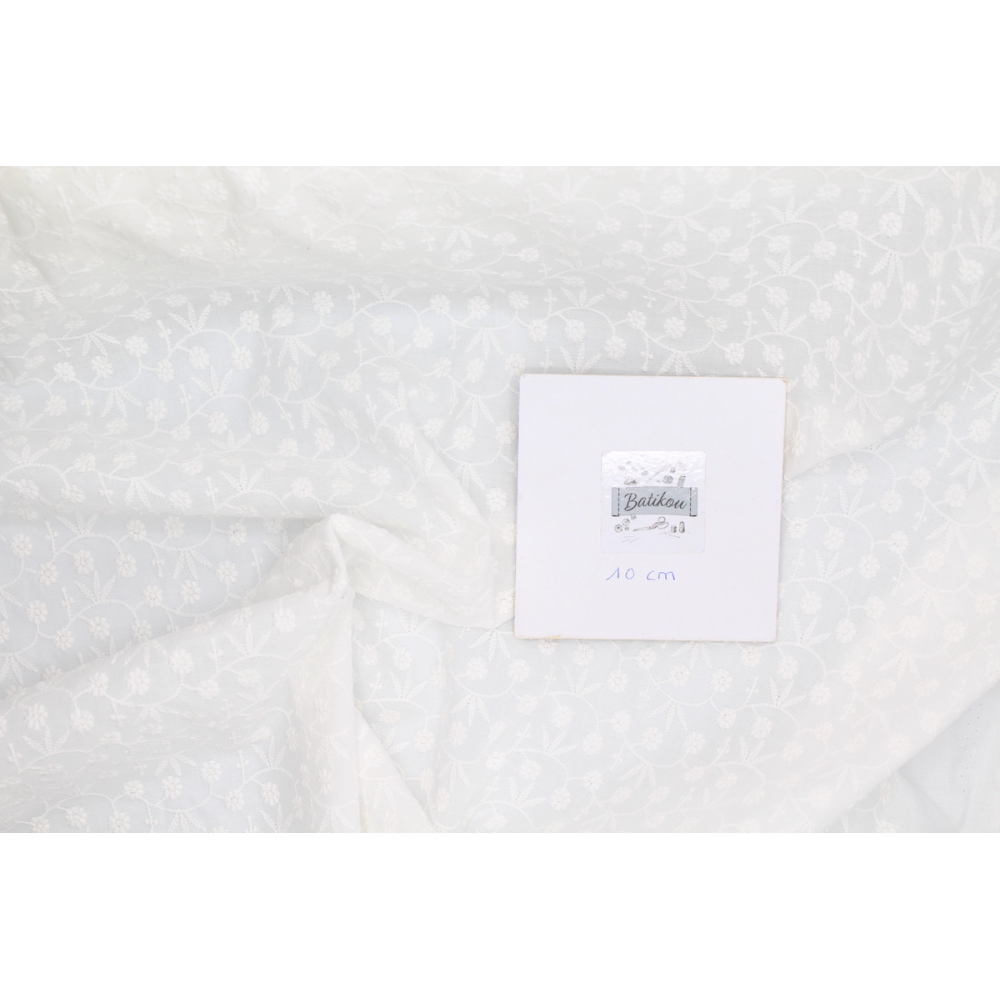 Broderie anglaise coton coloris ivoire