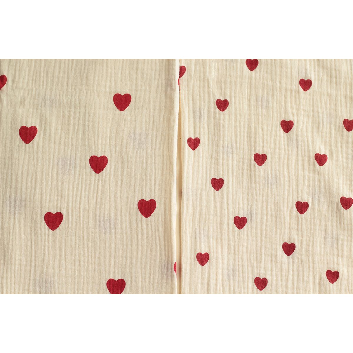 copy of Manou - Double gaze de coton BIO exclusif écru à motif coeurs