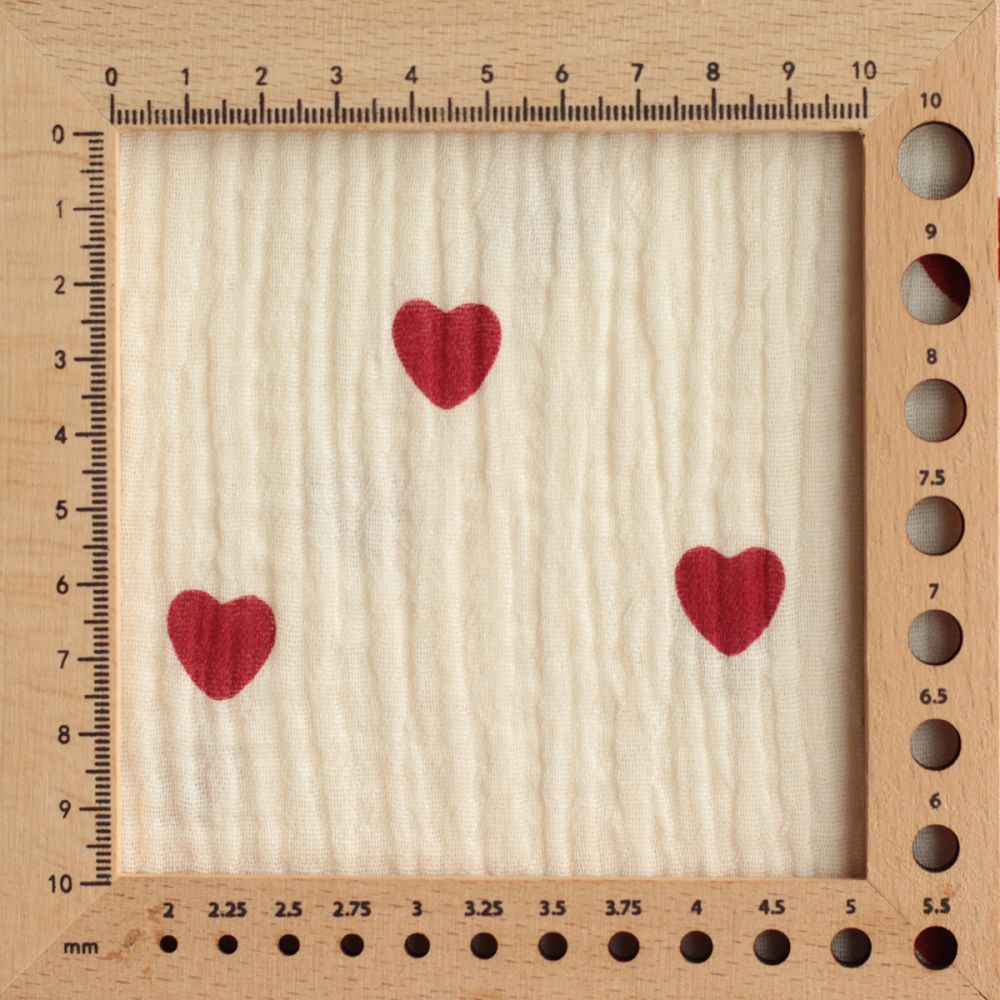 copy of Manou - Double gaze de coton BIO exclusif écru à motif coeurs