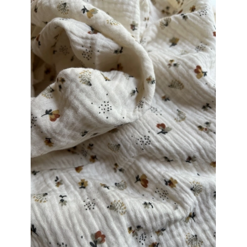 Double gaze de coton Nelsi écru motif cuivré 2