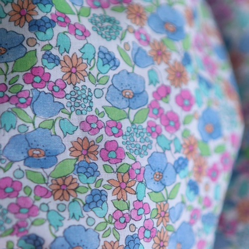 copy of Sheila - Batiste de coton douce à imprimé fleuri bleu 2