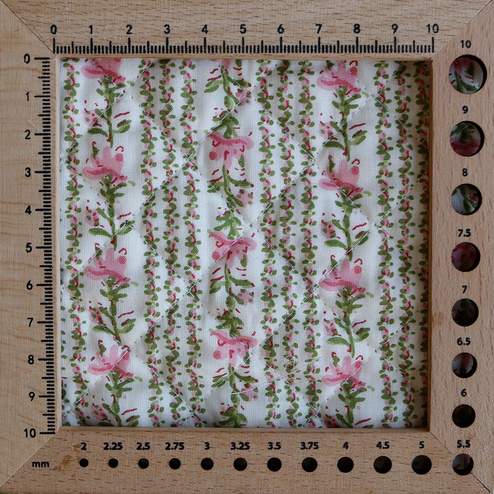 Karishma rose - Tissu indien matelassé double face coton hand block largeur 100cm