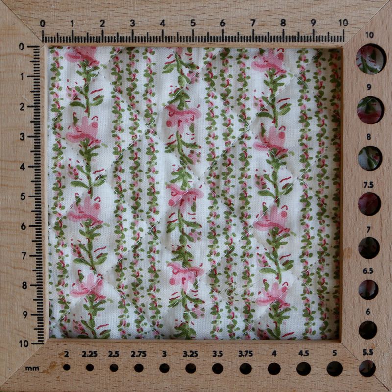 Karishma rose - Tissu indien matelassé double face coton hand block largeur 100cm