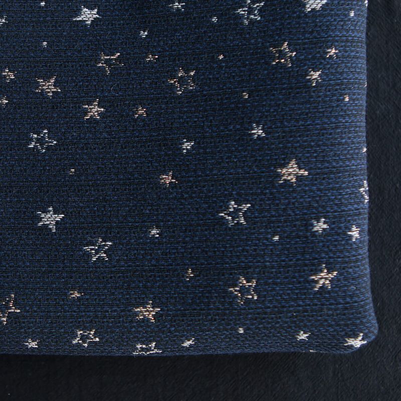 Garino - Tissu Brocart jacquard bleu marine / doré made in France