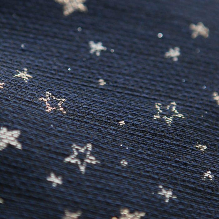 Garino - Tissu Brocart jacquard bleu marine / doré made in France