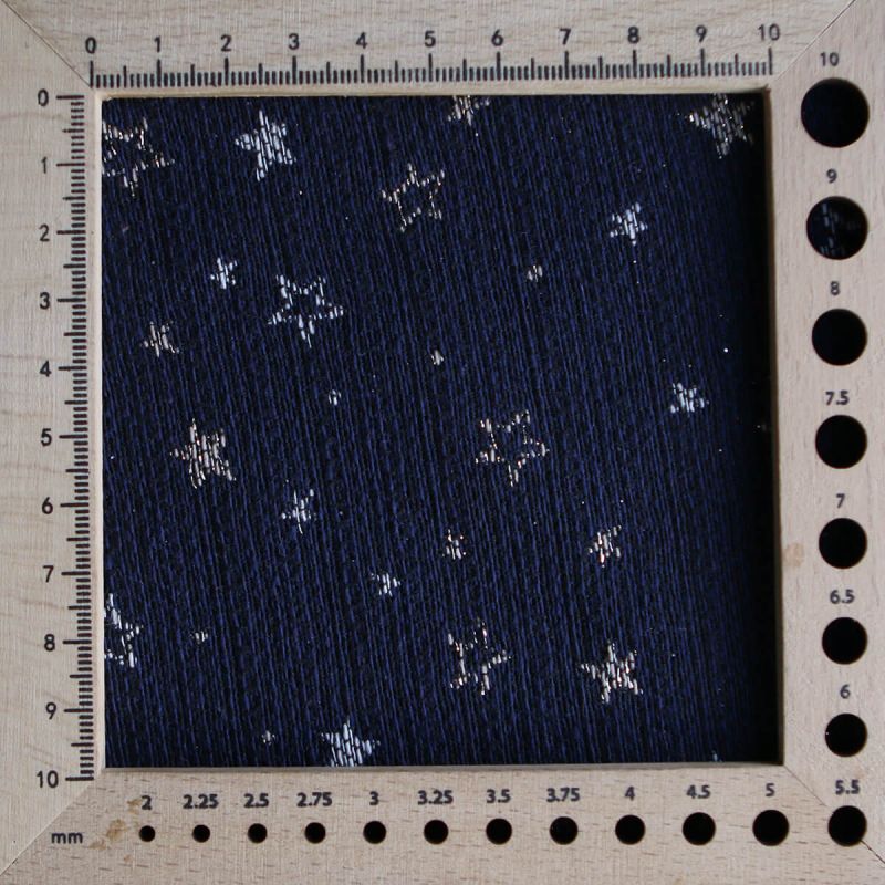 Garino - Tissu Brocart jacquard bleu marine / doré made in France