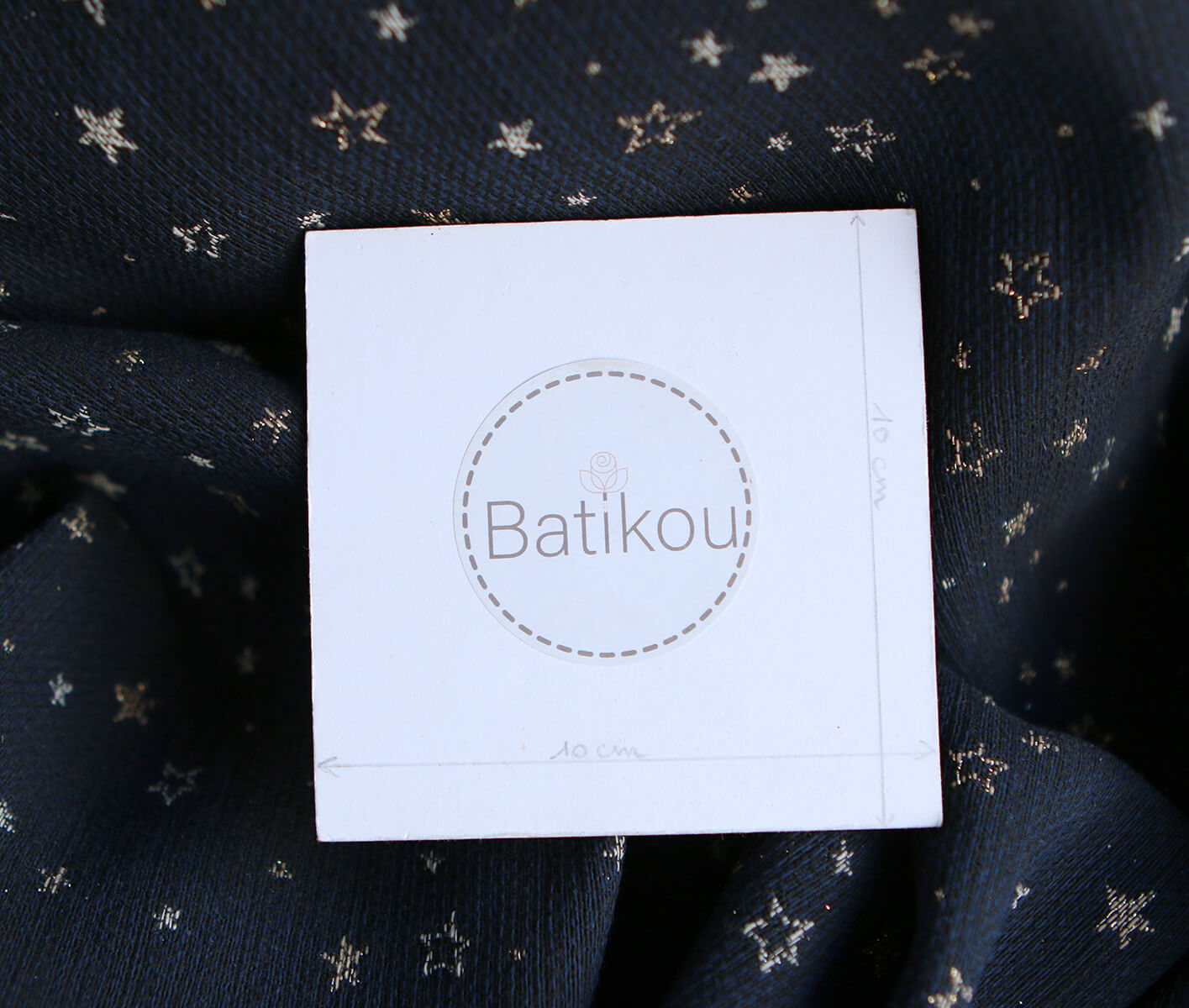 Garino - Tissu Brocart jacquard bleu marine / doré made in France