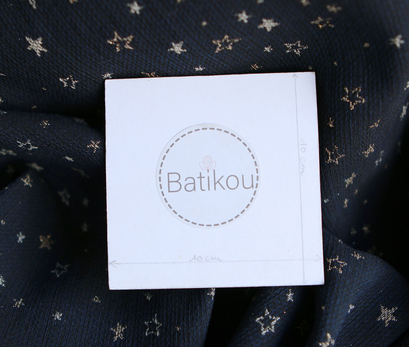 Garino - Tissu Brocart jacquard bleu marine / doré made in France