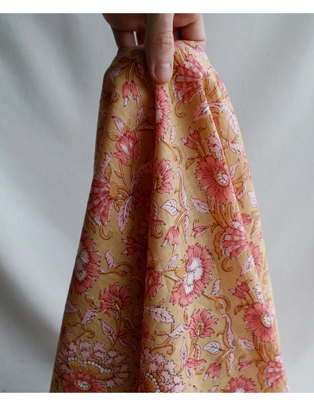 Tissu indien coton hand block traditionnel