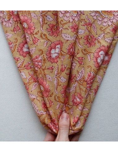 Tissu indien coton hand block traditionnel