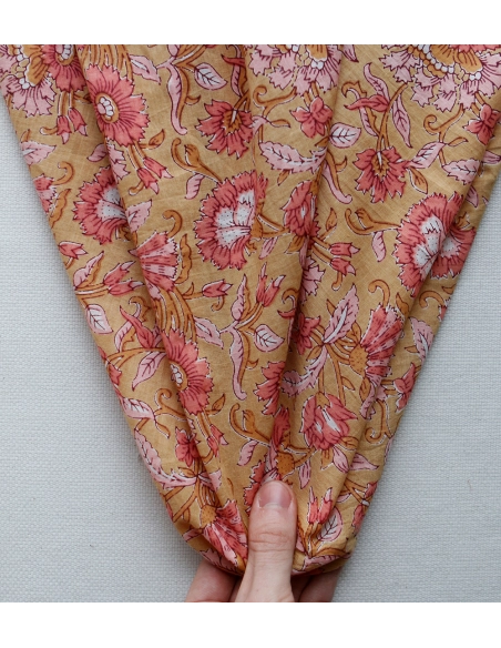 Tissu indien coton hand block traditionnel