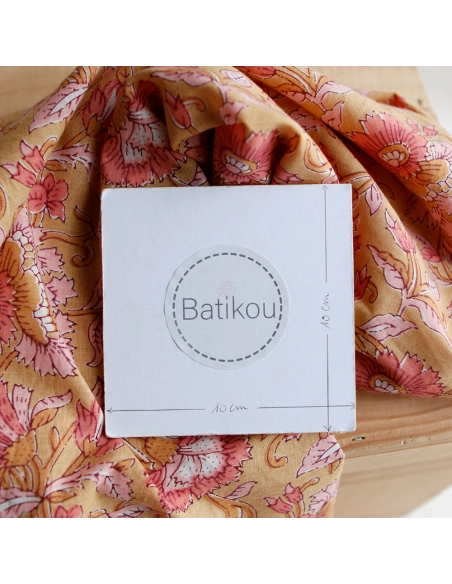 Tissu indien coton hand block traditionnel