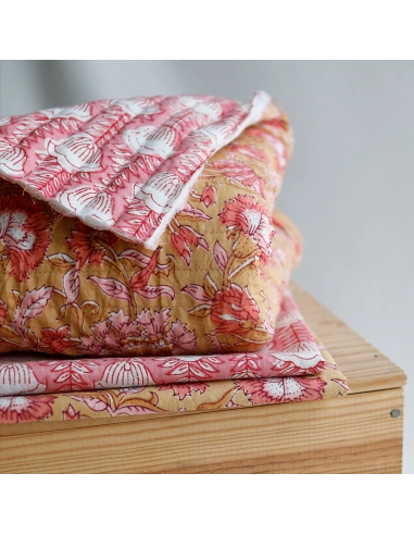 Tissu indien coton hand block traditionnel