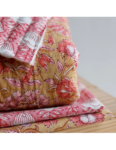 Tissu indien coton hand block traditionnel