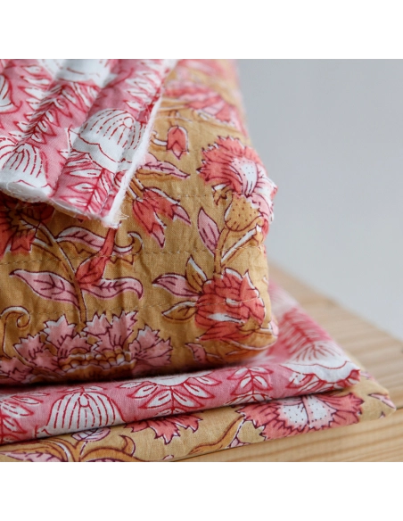 Tissu indien coton hand block traditionnel