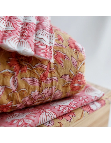 Tissu indien coton hand block traditionnel