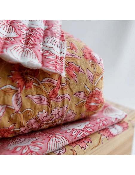 Tissu indien coton hand block traditionnel