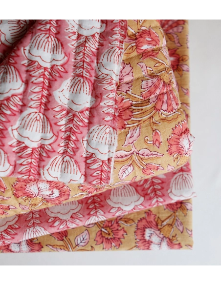 Tissu indien coton hand block traditionnel