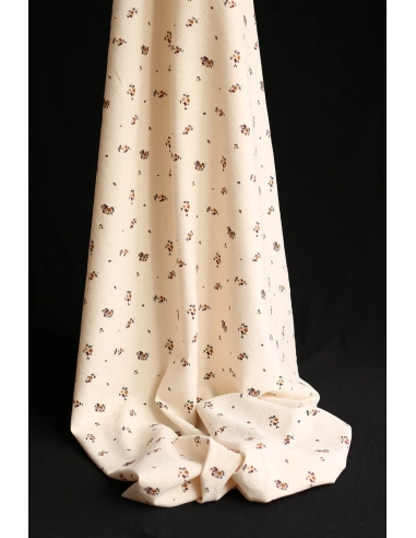 Laure - Coton lavé bio coloris vanille motif cuir