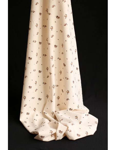 Laure - Coton lavé bio coloris vanille motif cuir