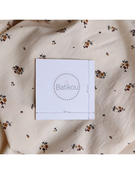 Laure - Coton lavé bio coloris vanille motif cuir