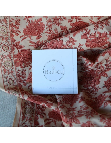 Anjali - Tissu indien coton hand block traditionnel touches de doré