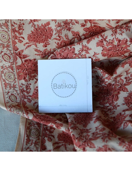 Anjali - Tissu indien coton hand block traditionnel touches de doré