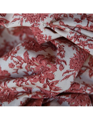 Anjali - Tissu indien coton hand block traditionnel touches de doré