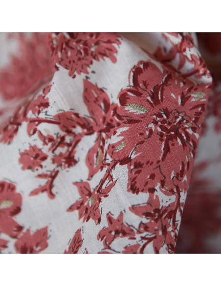 Anjali - Tissu indien coton hand block traditionnel touches de doré