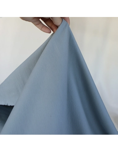 Jersey coton côtes fines coloris bleu orage