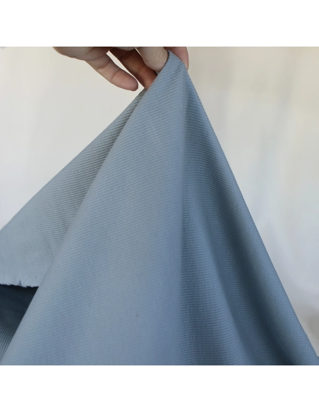 Jersey coton côtes fines coloris bleu orage