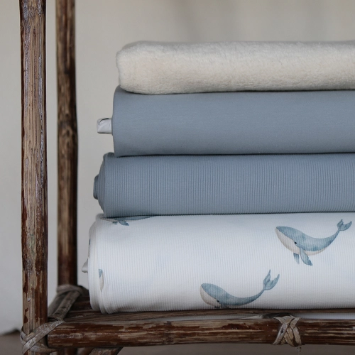 Jersey coton côtes fines coloris bleu orage 2