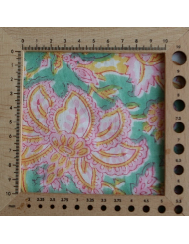 Nalini - Tissu indien en coton imprimé main Hand Block Artisanal