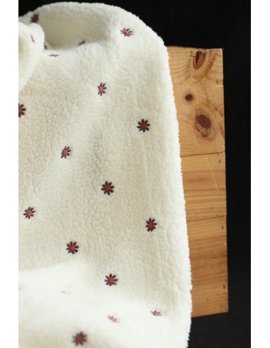 copy of Teddy / moumoute bouclé fond crème motif coeurs bordeaux