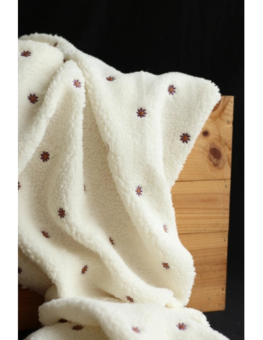 copy of Teddy / moumoute bouclé fond crème motif coeurs bordeaux