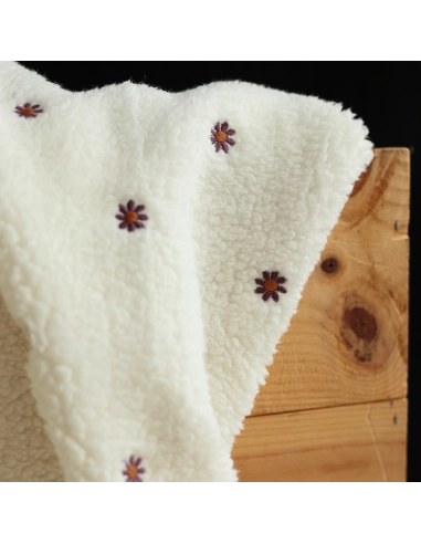 copy of Teddy / moumoute bouclé fond crème motif coeurs bordeaux