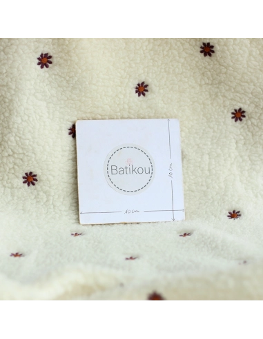 copy of Teddy / moumoute bouclé fond crème motif coeurs bordeaux