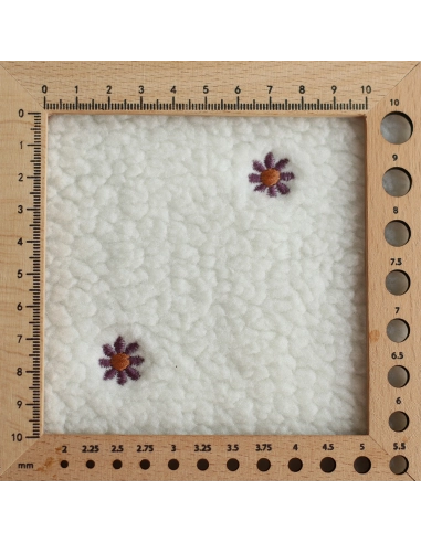 copy of Teddy / moumoute bouclé fond crème motif coeurs bordeaux