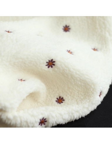 copy of Teddy / moumoute bouclé fond crème motif coeurs bordeaux